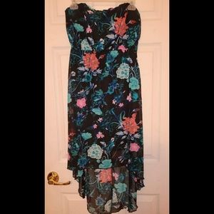 Strapless High-Low Summer Dress